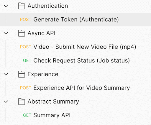 Symbl.ai's Postman Workspace for a Sales Intelligence
